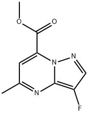 methyl 3-fluoro-5-methylpyrazolo[1,5-a]pyrimidine-7-carboxylate Struktur