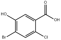 4-Bromo-2-chloro-5-hydroxy-benzoic acid Struktur