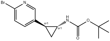 tert-butyl ((1R,2S)-2-(6-bromopyridin-3-yl)cyclopropyl)carbamate Struktur