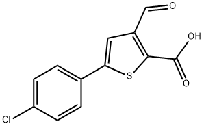 5-(4-Chlorophenyl)-3-formylthiophene-2-carboxylic acid Struktur