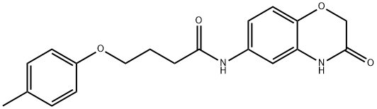 4-(4-methylphenoxy)-N-(3-oxo-3,4-dihydro-2H-1,4-benzoxazin-6-yl)butanamide Struktur