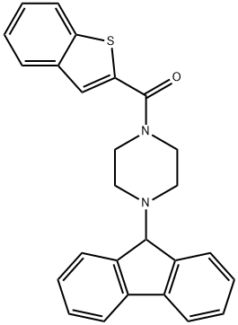 1-(1-benzothien-2-ylcarbonyl)-4-(9H-fluoren-9-yl)piperazine Structure