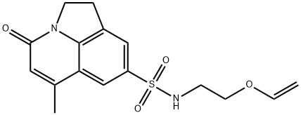 6-methyl-4-oxo-N-(2-(vinyloxy)ethyl)-2,4-dihydro-1H-pyrrolo[3,2,1-ij]quinoline-8-sulfonamide Struktur