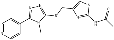 N-[4-({[4-methyl-5-(4-pyridinyl)-4H-1,2,4-triazol-3-yl]sulfanyl}methyl)-1,3-thiazol-2-yl]acetamide Struktur