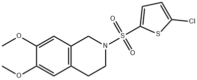 2-[(5-chloro-2-thienyl)sulfonyl]-6,7-dimethoxy-1,2,3,4-tetrahydroisoquinoline Struktur