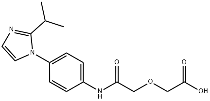 2-(2-((4-(2-isopropyl-1H-imidazol-1-yl)phenyl)amino)-2-oxoethoxy)acetic acid Struktur