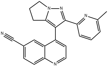 4-(2-(6-methylpyridin-2-yl)-5,6-dihydro-4H-pyrrolo[1,2-b]pyrazol-3-yl)quinoline-6-carbonitrile Struktur