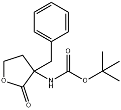 tert-butyl (3-benzyl-2-oxotetrahydrofuran-3-yl)carbamate Struktur