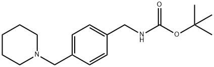 tert-butyl 4-(piperidin-1-ylmethyl)benzylcarbamate Struktur