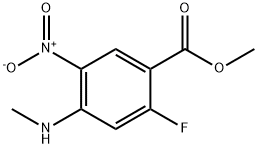 methyl 2-fluoro-4-(methylamino)-5-nitrobenzoate Struktur