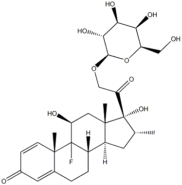 (11beta,16alpha)-9-Fluoro-21-(beta-D-galactopyranosyloxy)-11,17-dihydroxy-16-methylpregna-1,4-diene-3,20-dione Struktur