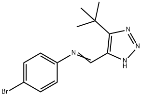 (E)-4-bromo-N-((5-(tert-butyl)-1H-1,2,3-triazol-4-yl)methylene)aniline Struktur