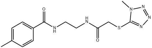 4-methyl-N-[2-({[(1-methyl-1H-tetrazol-5-yl)sulfanyl]acetyl}amino)ethyl]benzamide Struktur