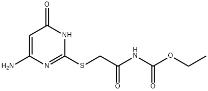 ethyl {[(4-amino-6-oxo-1,6-dihydropyrimidin-2-yl)sulfanyl]acetyl}carbamate Struktur