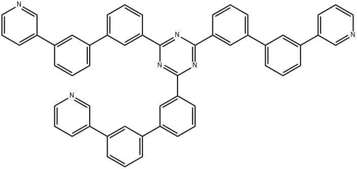 2,4,6-tris(3'-(pyridin-3-yl)-[1,1'-biphenyl]-3-yl)-1,3,5-triazine Struktur