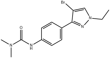 Urea, N'-[4-(4-bromo-1-ethyl-1H-pyrazol-3-yl)phenyl]-N,N-dimethyl- Struktur