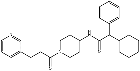 a-cyclohexyl-N-[1-[1-oxo-3-(3-pyridinyl)propyl]-4-piperidinyl]-benzeneacetamide Struktur