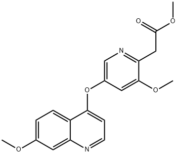 Methyl 2-(3-methoxy-5-((7-methoxyquinolin-4-yl)oxy)pyridin-2-yl)acetate Struktur