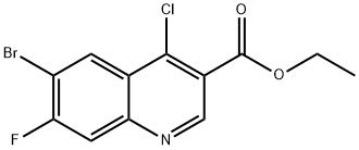 ethyl6-bromo-4-chloro-7-fluoroquinoline-3-carboxylate Struktur