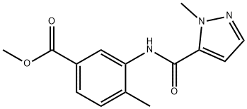 methyl 4-methyl-3-(1-methyl-1H-pyrazole-5-carboxamido)benzoate Struktur