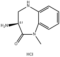 (S)-3-amino-1-methyl-4,5-dihydro-1H-benzo[b][1,4]diazepin-2(3H)-one hydrochloride Struktur