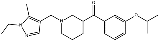 (1-((1-Ethyl-5-methyl-1H-pyrazol-4-yl)methyl)piperidin-3-yl)(3-isopropoxyphenyl)methanone Struktur