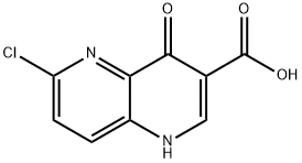 6-Chloro-1,5-naphthyridine-4-oxo-3-carboxylic acid Struktur