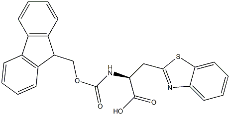 (alphaS)-alpha-[[(9H-Fluoren-9-ylmethoxy)carbonyl]amino]-2-benzothiazolepropanoic acid Struktur