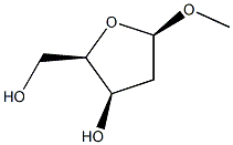 Methyl 2-deoxy-alpha-D-threo-pentofuranoside Struktur