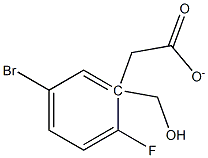 2-(acetoxymethyl)-4-bromo-1-fluorobenzene Struktur