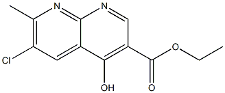 6-Chloro-4-hydroxy-7-methyl-[1,8]naphthyridine-3-carboxylic acid ethyl ester Struktur