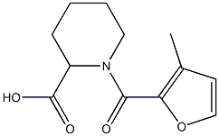 1-(3-methylfuran-2-carbonyl)piperidine-2-carboxylic acid Struktur