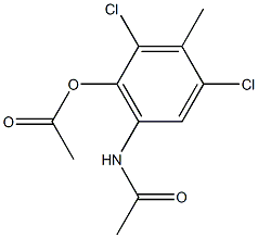 6-acetamido-2,4-dichloro-3-methylphenyl acetate Struktur