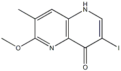 3-Iodo-6-methoxy-7-methyl-1H-[1,5]naphthyridin-4-one Struktur