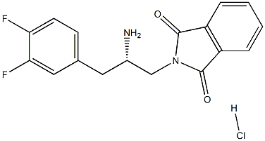 (S)-2-(2-amino-3-(3,4-difluorophenyl)propyl)isoindoline-1,3-dione hydrochloride Struktur