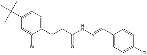 2-(2-bromo-4-tert-butylphenoxy)-N'-(4-chlorobenzylidene)acetohydrazide Struktur