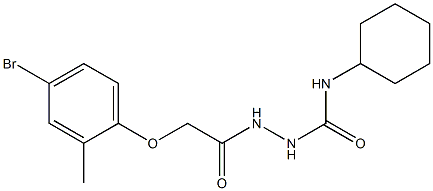 2-[(4-bromo-2-methylphenoxy)acetyl]-N-cyclohexylhydrazinecarboxamide Struktur