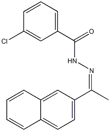 3-chloro-N'-[1-(2-naphthyl)ethylidene]benzohydrazide Struktur