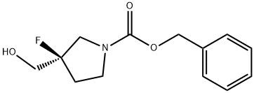 BENZYL (R)-3-FLUORO-3-(HYDROXYMETHYL)PYRROLIDINE-1-CARBOXYLATE Struktur