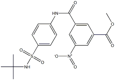 methyl 3-((4-(N-(tert-butyl)sulfamoyl)phenyl)carbamoyl)-5-nitrobenzoate Struktur