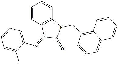 (E)-1-(naphthalen-1-ylmethyl)-3-(o-tolylimino)indolin-2-one Struktur