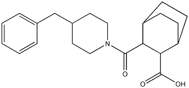 3-(4-benzylpiperidine-1-carbonyl)bicyclo[2.2.2]octane-2-carboxylic acid Struktur