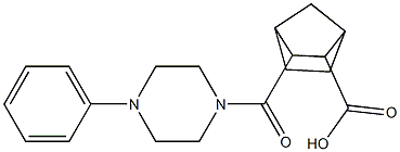 3-(4-phenylpiperazine-1-carbonyl)bicyclo[2.2.1]heptane-2-carboxylic acid Struktur