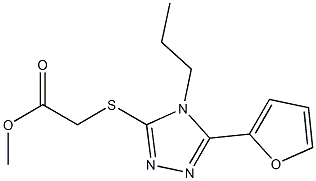 methyl 2-((5-(furan-2-yl)-4-propyl-4H-1,2,4-triazol-3-yl)thio)acetate Struktur