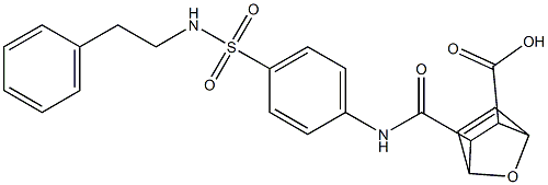 3-((4-(N-phenethylsulfamoyl)phenyl)carbamoyl)-7-oxabicyclo[2.2.1]hept-5-ene-2-carboxylic acid Struktur