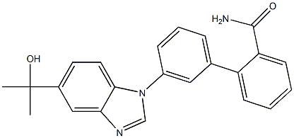 3'-(5-(2-hydroxypropan-2-yl)-1H-benzo[d]imidazol-1-yl)biphenyl-2-carboxamide Struktur