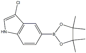 3-chloro-5-(4,4,5,5-tetramethyl-1,3,2-dioxaborolan-2-yl)-indole Struktur