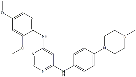 N4-(2,4-dimethoxyphenyl)-N6-(4-(4-methylpiperazin-1-yl)phenyl)pyrimidine-4,6-diamine Struktur