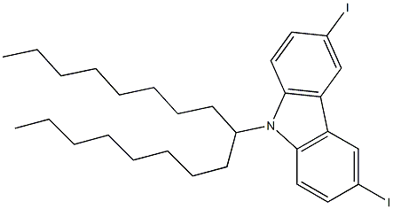 9-(Heptadecan-9-yl)-3,6-diiodo-9H-carbazole Struktur