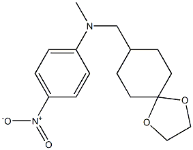 N-(1,4-dioxaspiro[4.5]decan-8-ylmethyl)-N-methyl-4-nitroaniline Struktur